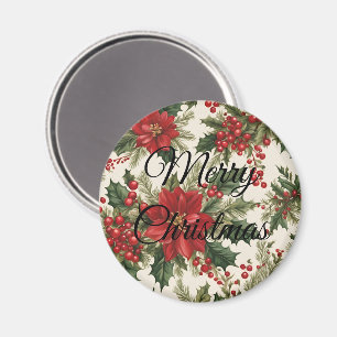 Imã Natal Holly & Berries Magnet