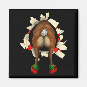 Imã Natal Inovador com Bunda de Rena Fofa