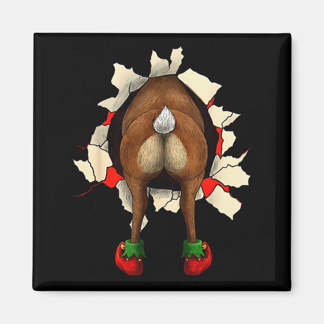 Imã Natal Inovador com Bunda de Rena Fofa  (Frente)