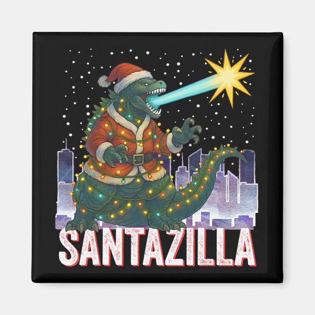 Imã Natal Kaiju Santazilla Monstro Japonês Dinossauro (Frente)