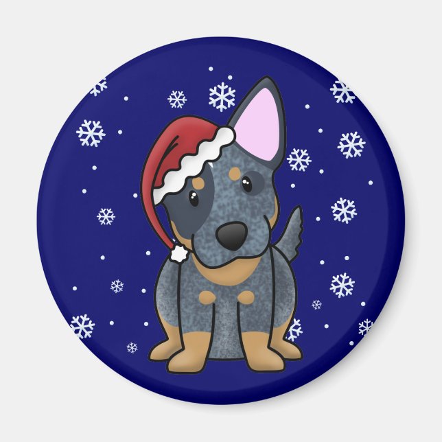 Imã Natal Kawaii Blue Heeler (Frente)