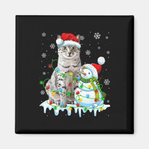 Imã Natal Light Snowman Egípcio Mau Cat Pet Lover