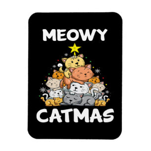 Ímã Natal Meowy Catmas Gato de Gato de Lover Engraçado