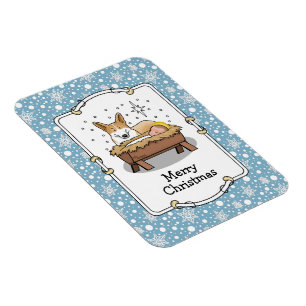 Ímã Natal Natividade Pembroke Welsh Corgi (red1) Diver