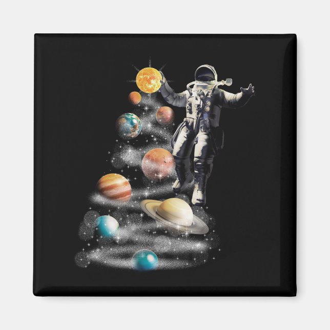 Imã Natal no Astronauta do Sistema Solar no Espaço (Frente)