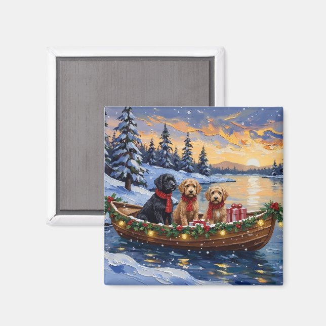Imã Natal no Barco do Bernedoodle (Front/Back)