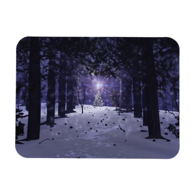 Ímã Natal no Palheiro Flexível dos Pinos (Horizontal)