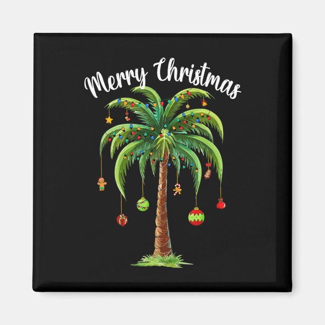 Imã Natal Palm Xmas Tree Tropical Beach Hawaii Wom (Frente)