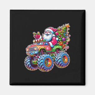 Imã Natal Papai Noel andando em caminhão monstro engra