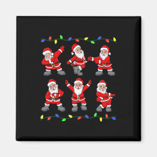 Imã Natal Papai Noel Dançando Árvore Luzes Rapazes