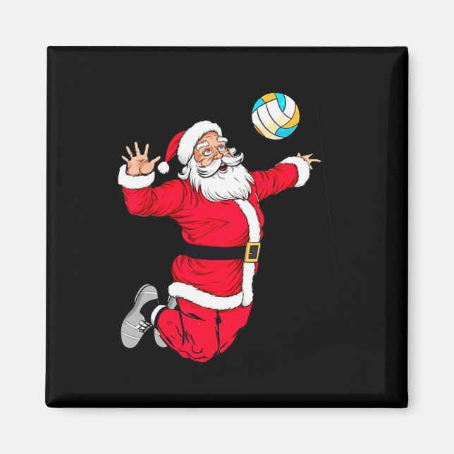 Imã Natal Papai Noel Dunquerando Um Voleibol Engraçado (Frente)