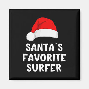 Imã Natal Papai Noel Favorito do Surfista Funny Xmas S