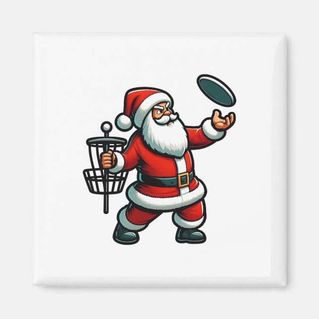 Imã Natal Papai Noel Jogando Golf Pajama Xma (Frente)