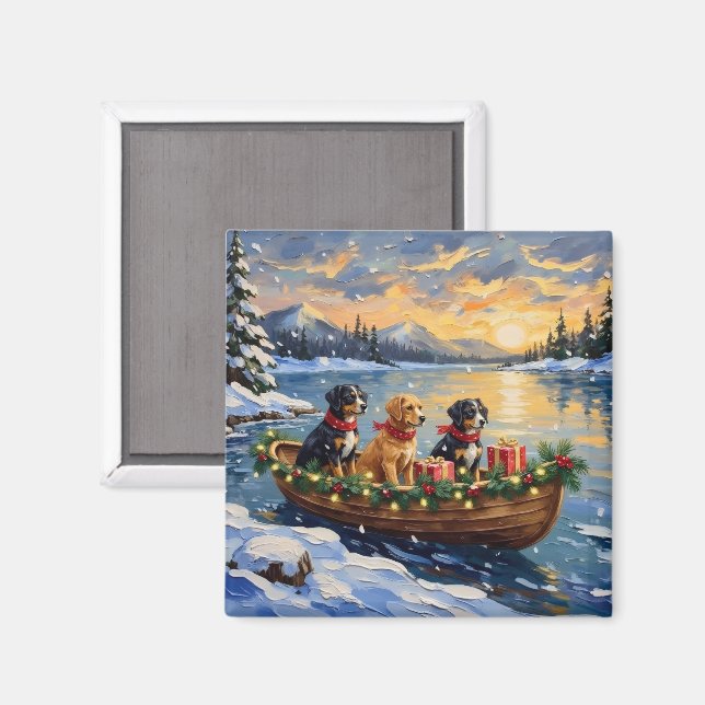Imã Natal Papillon em Barco de Férias (Front/Back)