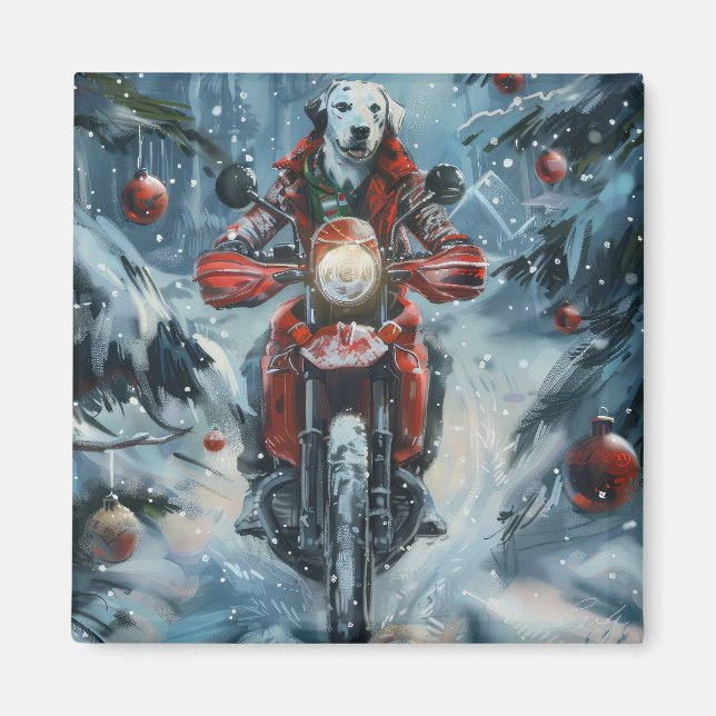 Imã Natal para Motocicletas de Cachorro Dalmático (Frente)