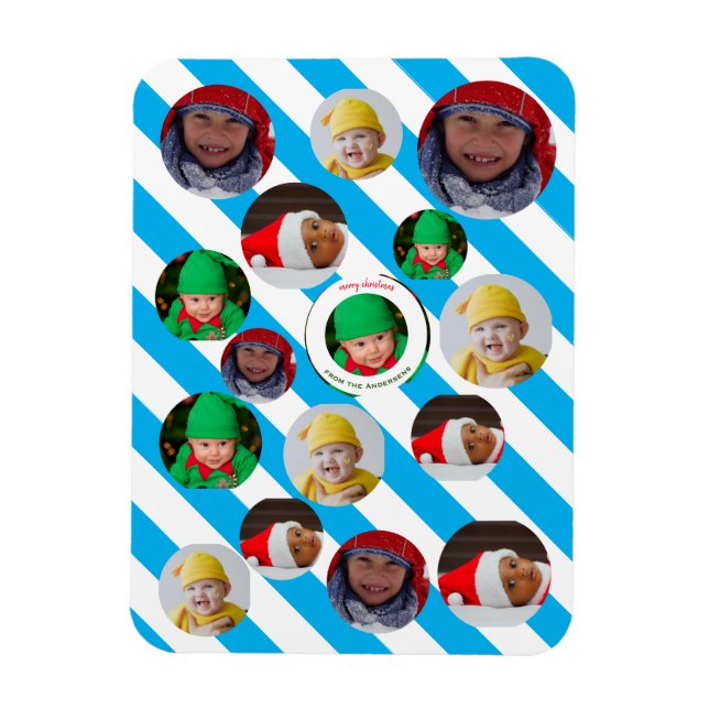 Ímã Natal personalizado de quatro fotos 🎄 feriado (Vertical)