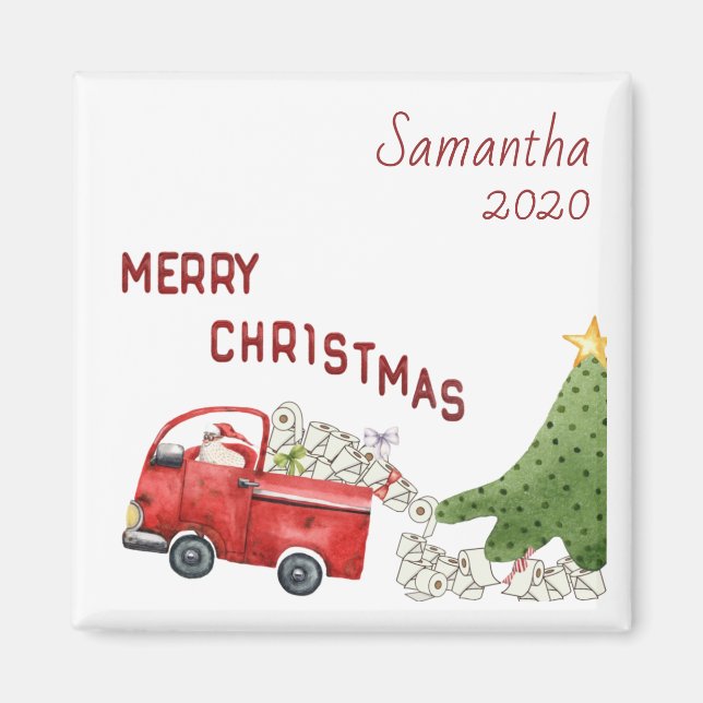 Imã Natal Personalizado do Caminhão Vermelho 2020 Engr (Frente)