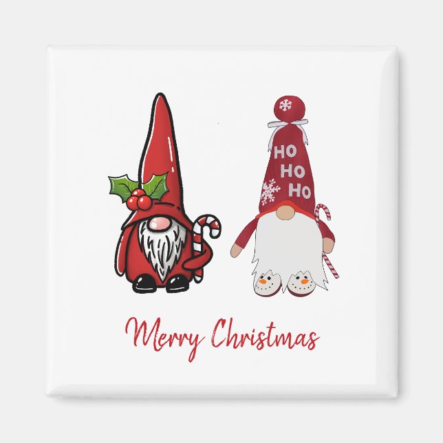Imã Natal Personalizado dos Gnomos Clássicos (Frente)