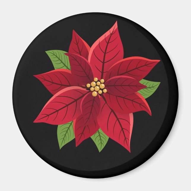 Imã Natal Poinsettia Gift (Frente)