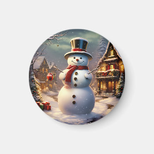 Imã Natal Snowman Magnet