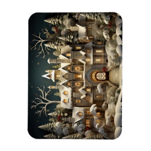 Ímã Natal Snowy Manor Storybook Wonderland