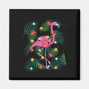 Imã Natal Tropical Engraçado Flamingo Rosa Havaiano Na