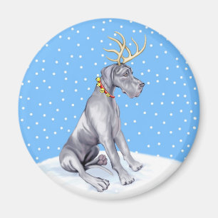 Imã Natal UC azul da rena de great dane