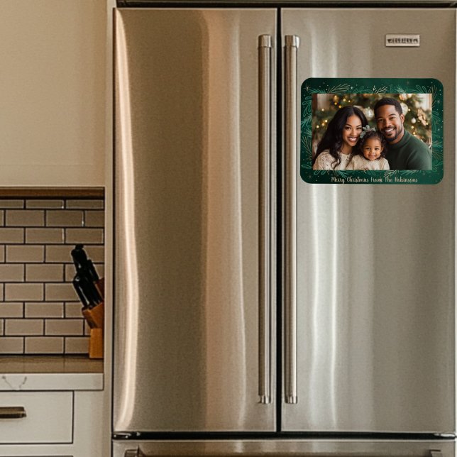 Ímã Natal Verde de uma Foto (Criador carregado)