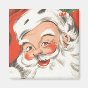 Imã Natal vintage, Papai Noel alegre com sorriso