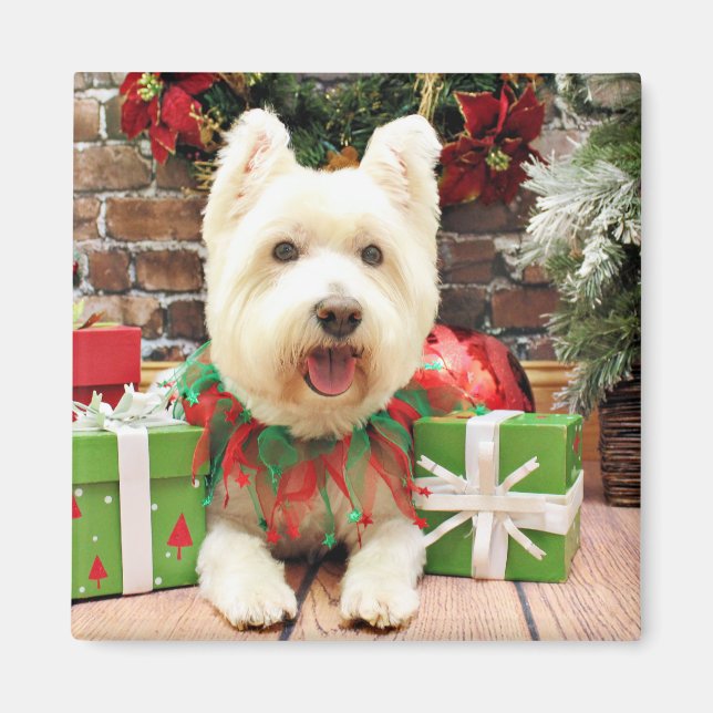 Imã Natal - Westie - Sorte (Frente)