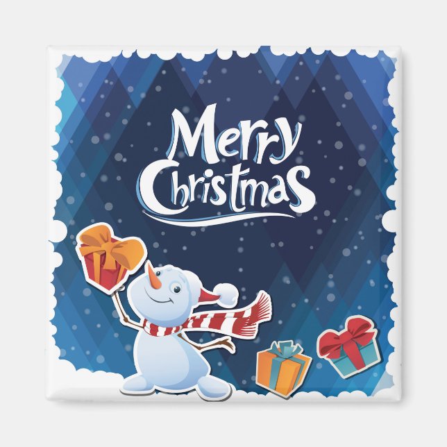 Imã Natal Xmas Magnet Fidge Kitchen Gift Snow Man (Frente)