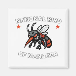 Imã National Bird of Manitoba Funny Mosquito 2" Square