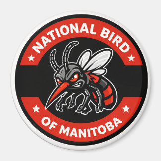Imã National Bird of Manitoba Funny Mosquito 3" magnet