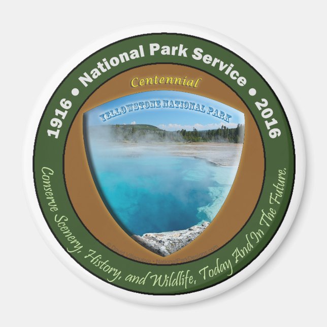 Imã National Park Centennial Magnet Yellowstone 3 In (Frente)