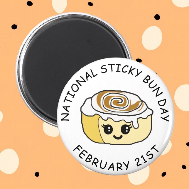Imã National Sticky Bun Day Fevereiro 21 rua Magnet (Criador carregado)