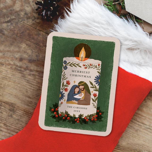 Ímã Natividade Rústica Natal Cristão (Criador carregado)