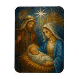 Ímã Nativity Stained Glass Mosaic | Holy Family 