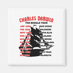 Imã Naturalista Charles Darwin Beagle Meme Tour Earth