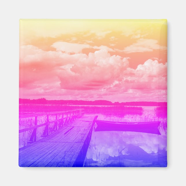 Imã Nature Landscape Lake Sky Belarus Magnet (Frente)