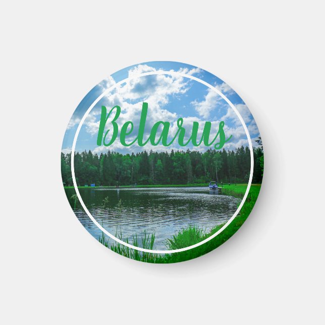 Imã Nature Landscape Lake Sky Belarus Magnet (Frente)