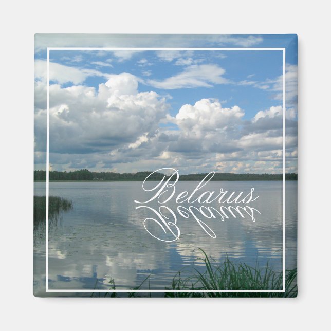 Imã Nature Landscape Lake Sky Belarus Magnet (Frente)