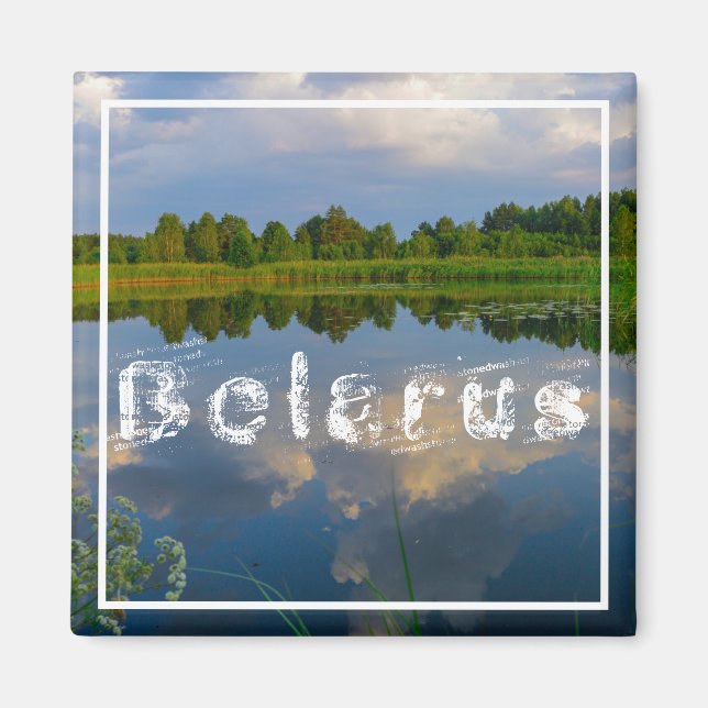 Imã Nature Landscape Lake Sky Belarus Magnet (Frente)