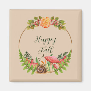 Imã Natureza de outono com texto personalizável