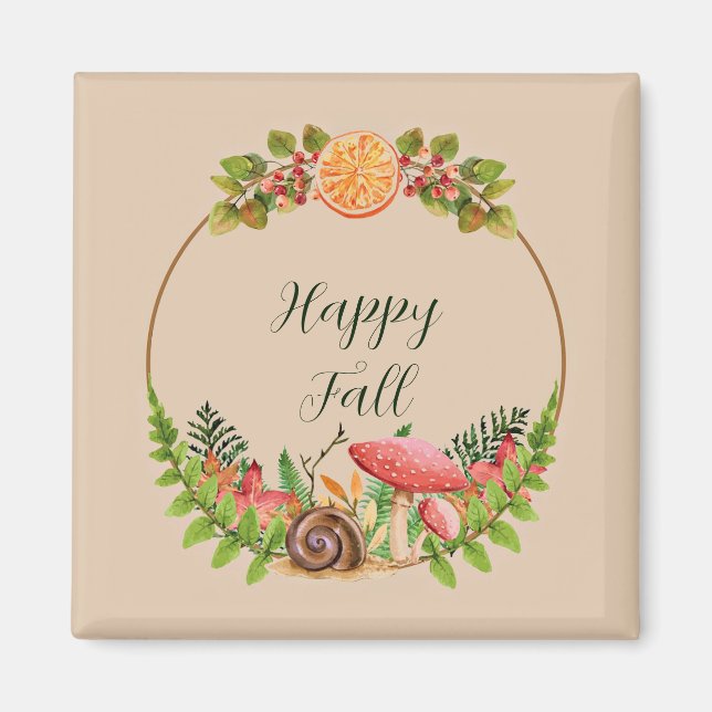 Imã Natureza de outono com texto personalizável (Frente)