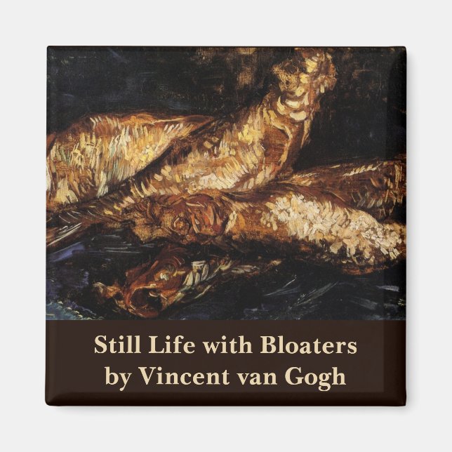 Imã Natureza Morta com Bloaters de Vincent van Gogh (Frente)