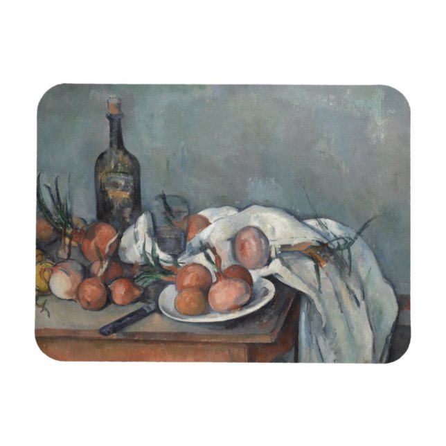 Ímã Natureza Morta com Cebolas, Pintura a Óleo, Paul C (Horizontal)