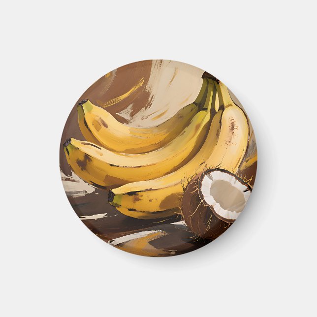 Imã Natureza-Morta de Bananas Coco (Frente)