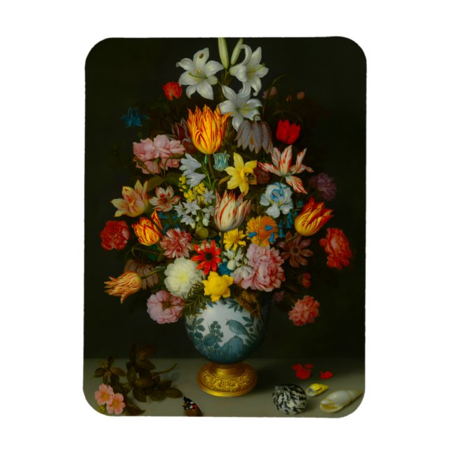 Ímã Natureza Morta de Flores em um Vaso Wan-Li (Vertical)