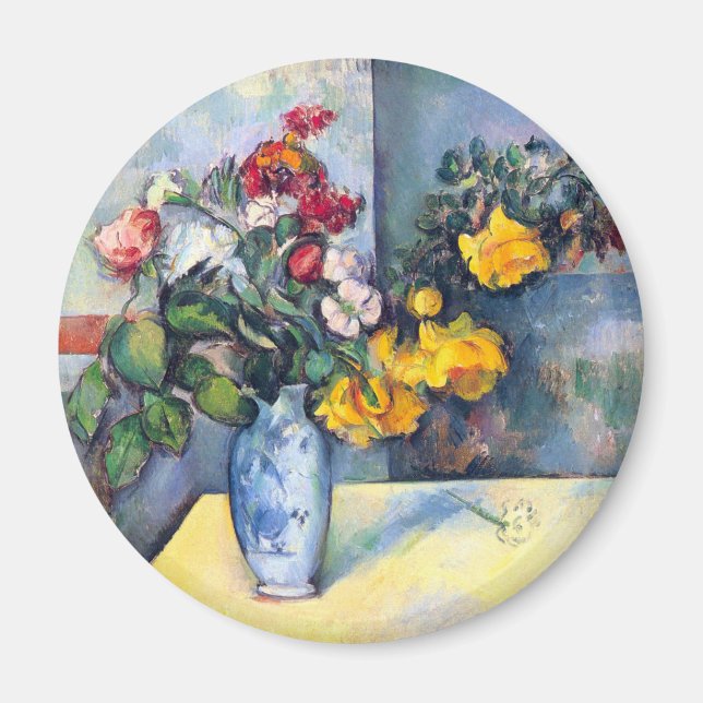 Imã Natureza Morta Flores em um Vaso Por Paul Cezanne (Frente)