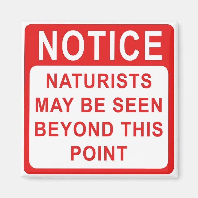 Imã Naturist Camp/Beach Sign (Frente)